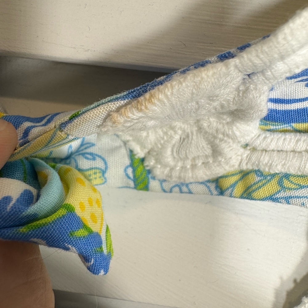 Lilly Pulitzer Blue and Yellow Patterned Halter Dress Size 4 - Picture 5 of 8